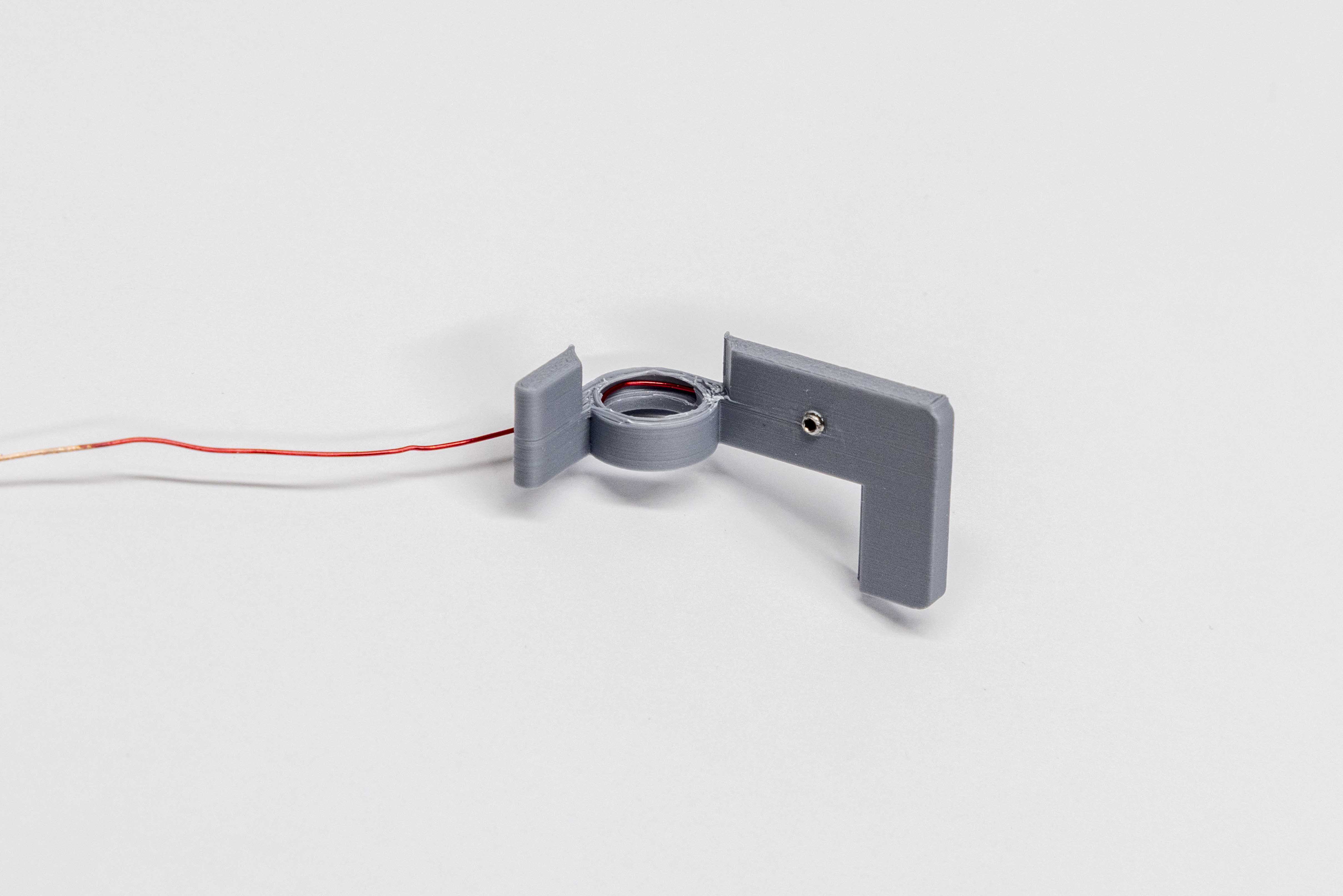 Magnet pressed flush into hole